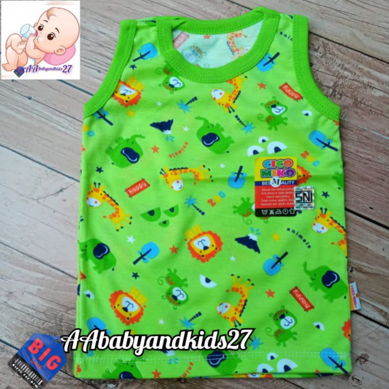 SATUAN!!!CIKO MIKO KAOS OBLONG BAYI LENGAN KUTUNG FULL PRINTING UKURAN L XL SNI HIGHT QUALITY