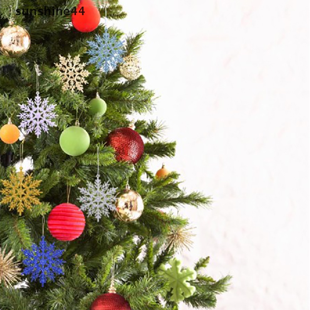 Sunshine 12pcs Hiasan Gantung Snowflake Untuk Dekorasi Pohon Natal