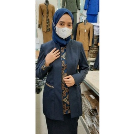 Seragam Biru Dongker Guru Wanita / Seragam Biru Dongker PNS ASN Guru / Baju Kerja Guru Biru Dongker / Seragam PNS Pemda / Setelan Blazer Guru /  Seragam Guru / Setelan Baju Guru Biru Dongker / Baju Biru Dongker Untuk Guru