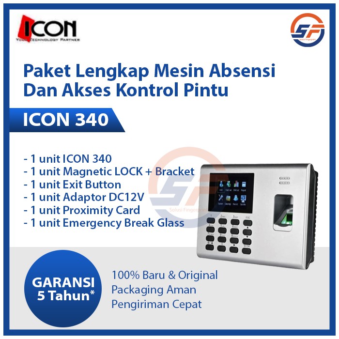 Paket Akses Kontrol dan Mesin Absen ICON 340 Original