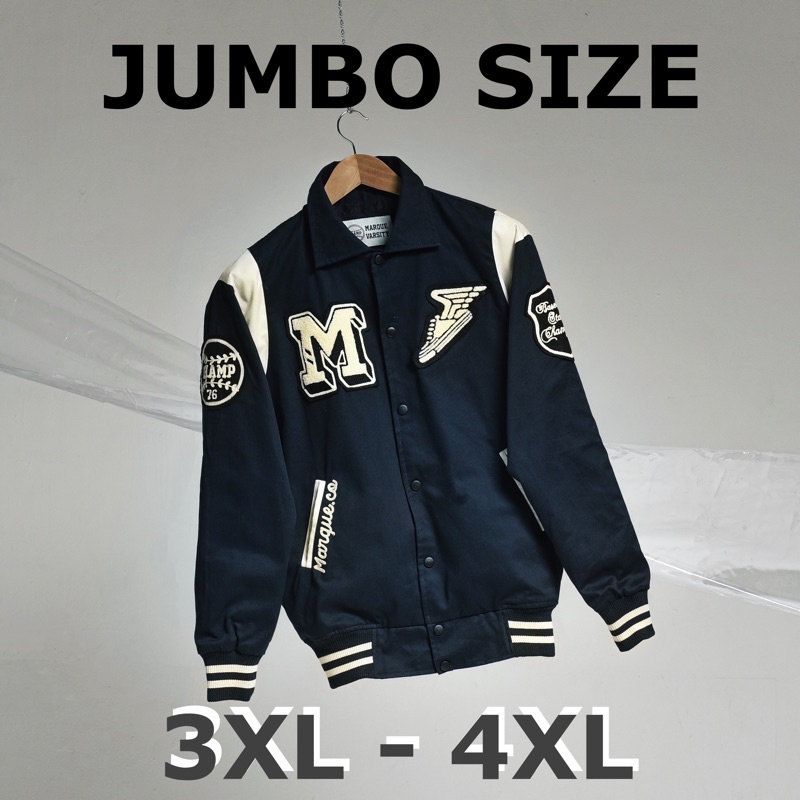 MARQUE.CO Navy Baseball VARSITY Jacket - JUMBO SIZE 3XL & 4XL