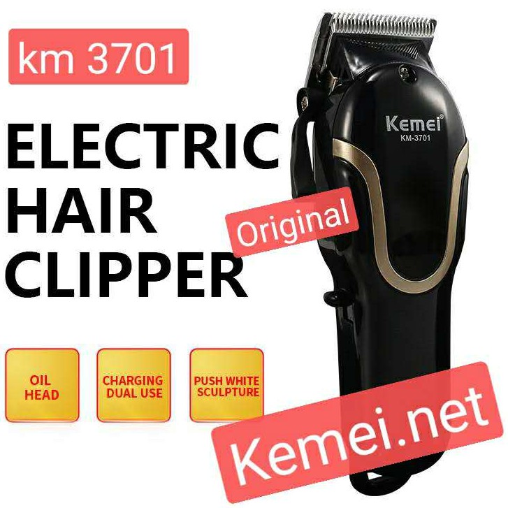 alat cukur kemei km-3701 cordless clipper charger/mesin cukur rambut kemei km-3701