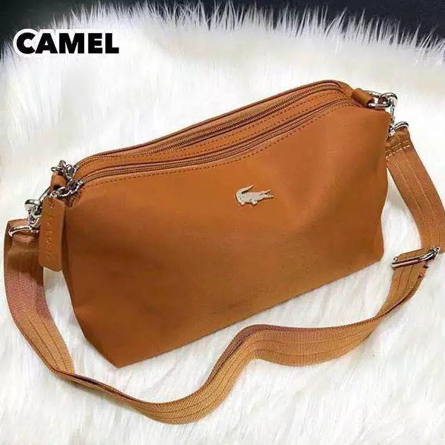 Parasut Nylon Sling Nilon Wanita Tas Lacoste Slempang Cewek Djamenashop