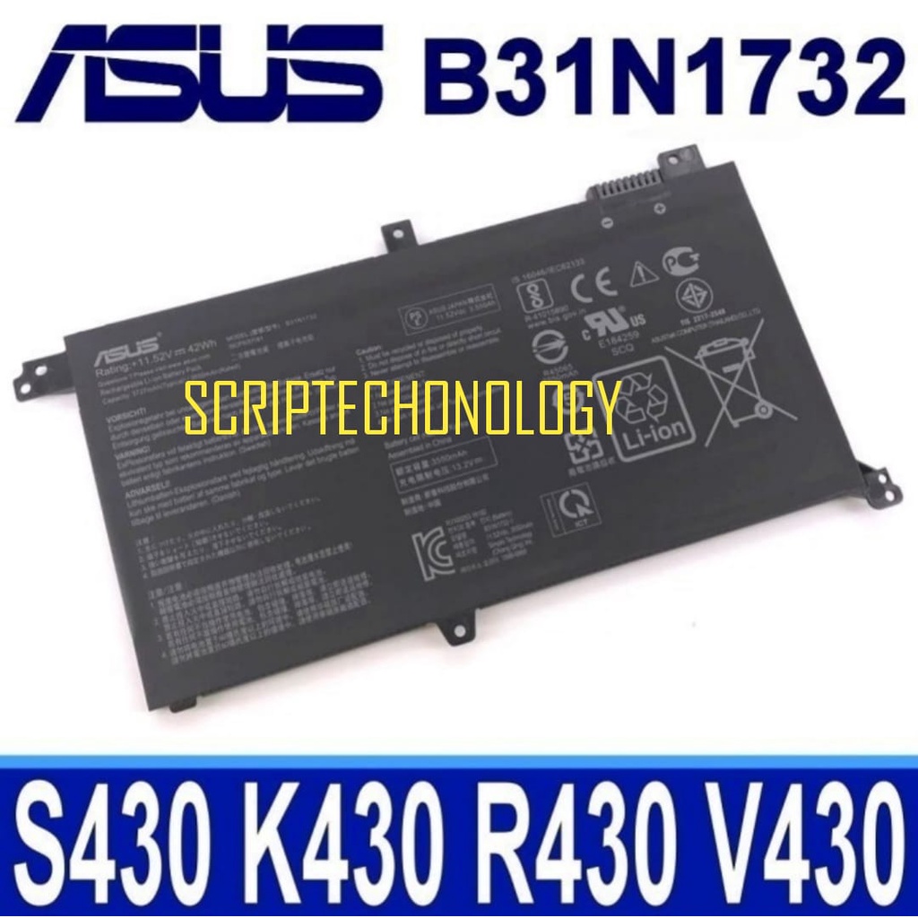 Baterai Asus VivoBook SC S14 X430 X430UN X430UF S430FN K430 R430 B31N1732