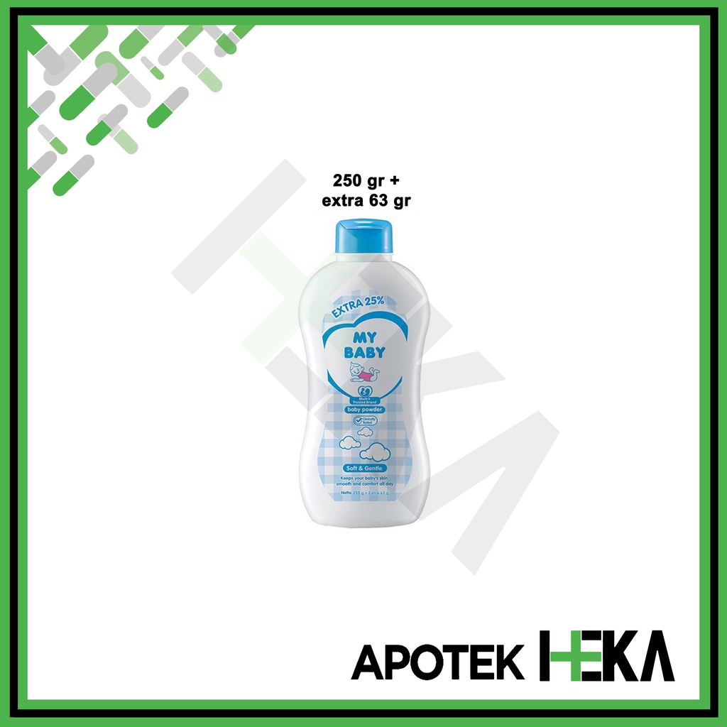 My Baby Powder Soft &amp; Gentle - Bedak Bayi Bedak Anak Lembut Biru 250 gr + extra 63 gr (SEMARANG)