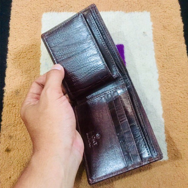 dompet lipat pria bahan kulit asli motif cetak urat kayu #dompet #dompetkulit #dompetpria #menwallet