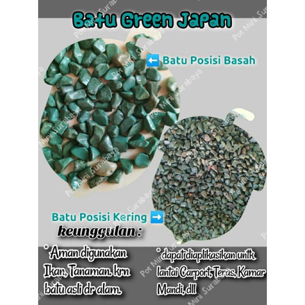 Batu Hias Green Japan/Batu Hijau/Taman/Terrarium Aquascape Aquarium