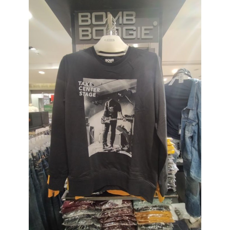 sweater hitam new pria original bombboogie