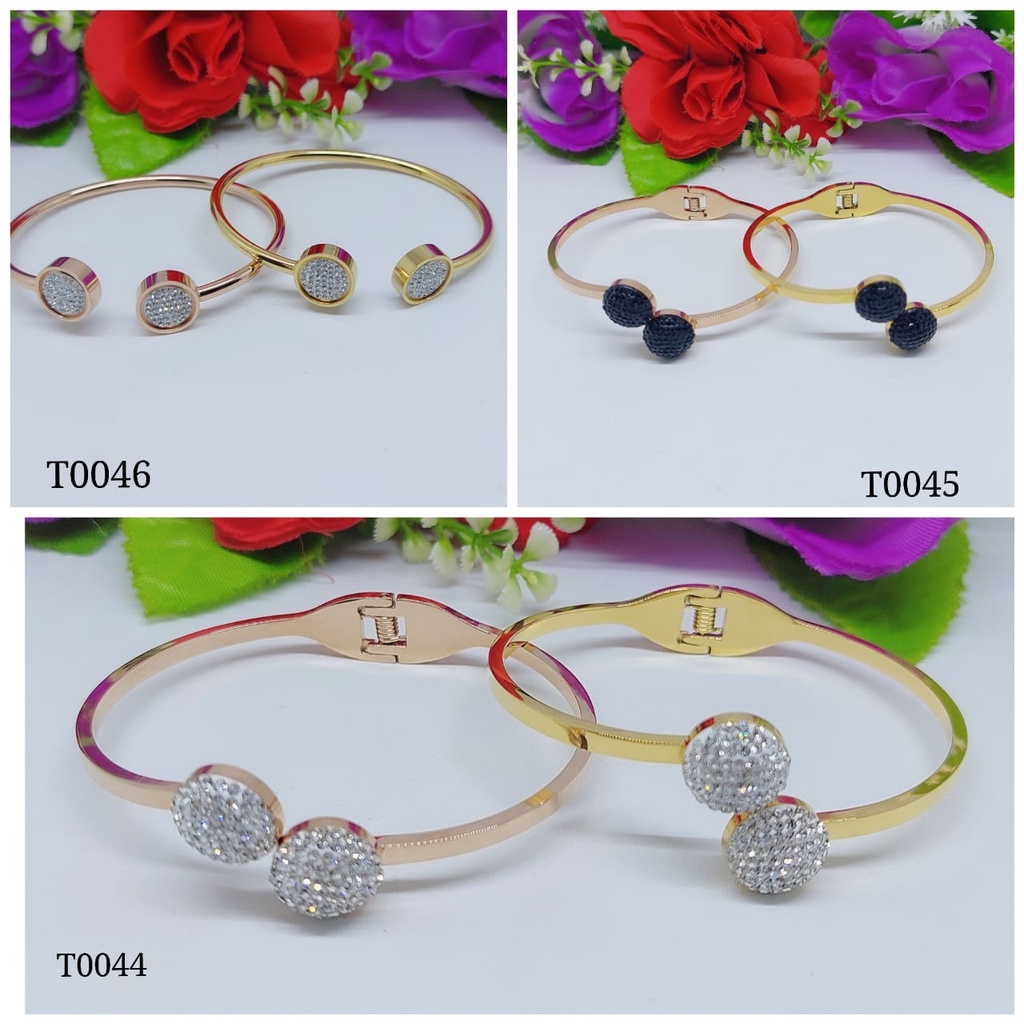 Gelang titanium permata perhiasan fashion T0044/T0045/T0046