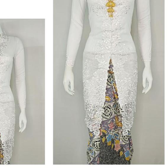 ➾ Indah KEBAYA PUTIH KUTUBARU TUNIK MODERN LENGAN PANJANG BORDIR SENADA KATUN PARIS KEBAYA WISUDA KE