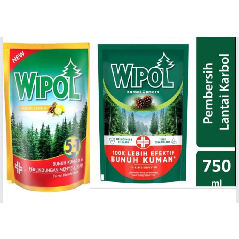 Wipol botol pembersih lantai karbol 450ML cairan pembersih lantai op