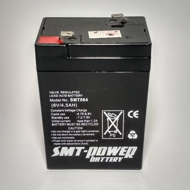 BATTERY DAN ACCU MOBIL MOBILAN AKI MAINAN ANAK SMT 6 VOLT 4.5 AMPER MOTOR REMOTE CONTROL 6VOLT 4A