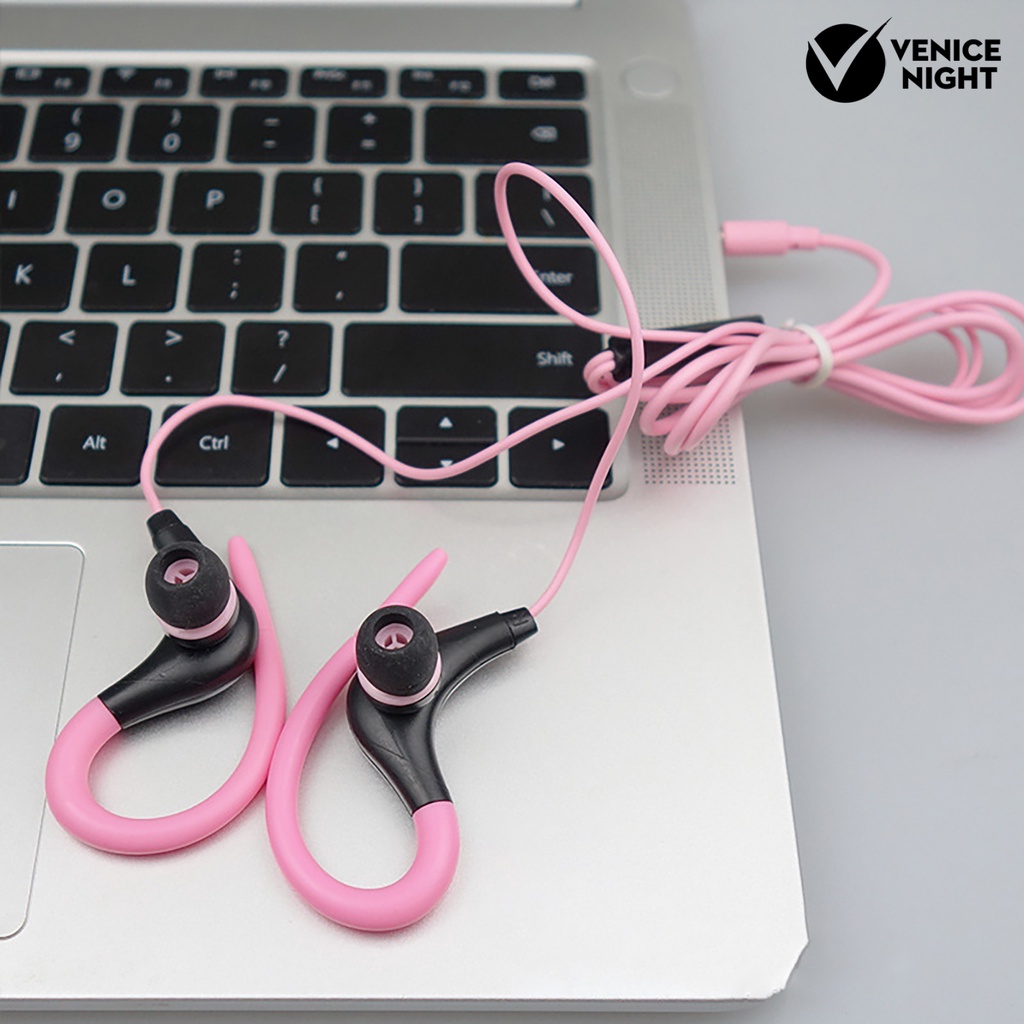 (VNEP) (Berkabel) Headset Earphone Kait Telinga Stereo Noise Reduction Nyaman Jack 3.5mm Untuk Calling