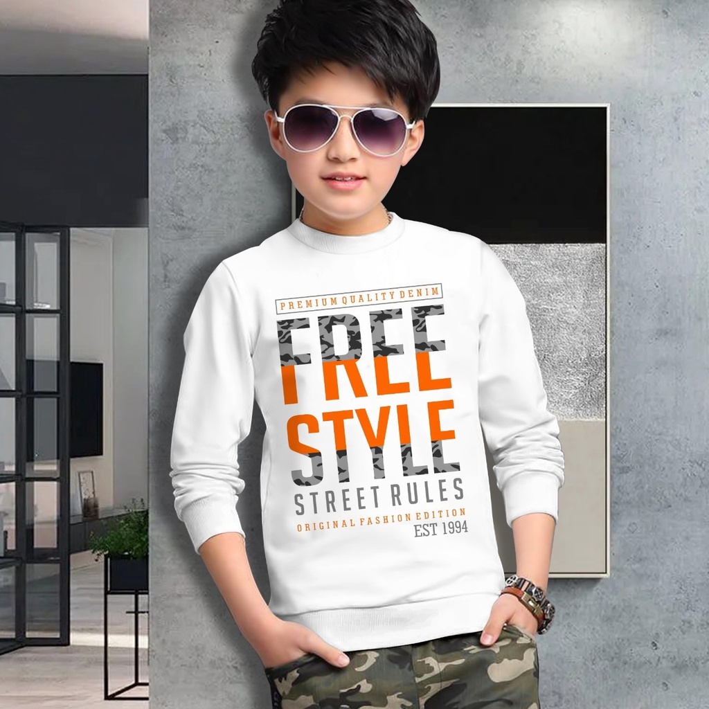 Switer Free Style Terbaru / Sweater Anak Laki-laki /  Sweeter Gaming Bahan Babyterry / FLAVA_STORE