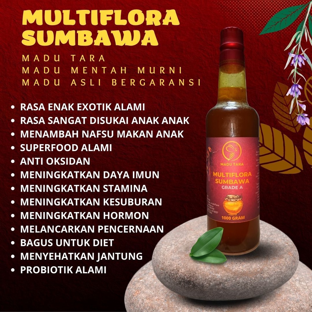 MADU MULTIFLORA SUMBAWA 100%ASLI MENTAH MURNI RAW PURE HONEY MADU TARA