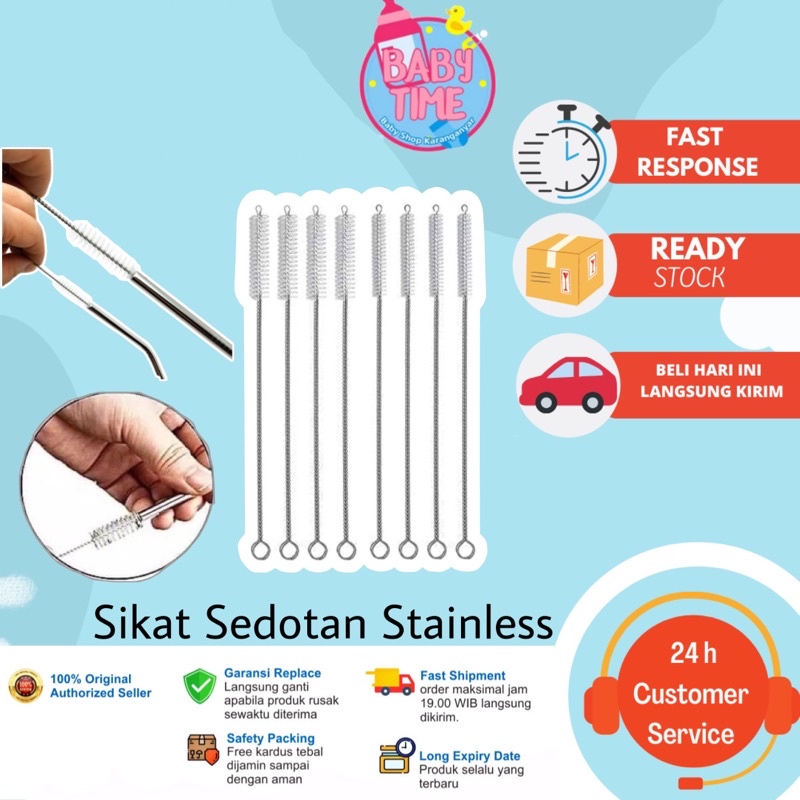 Sikat Pembersih Sedotan Stainless Steel  - sikat sedotan bayi dan anak pembersih Botol Susu dan Dot Bayi