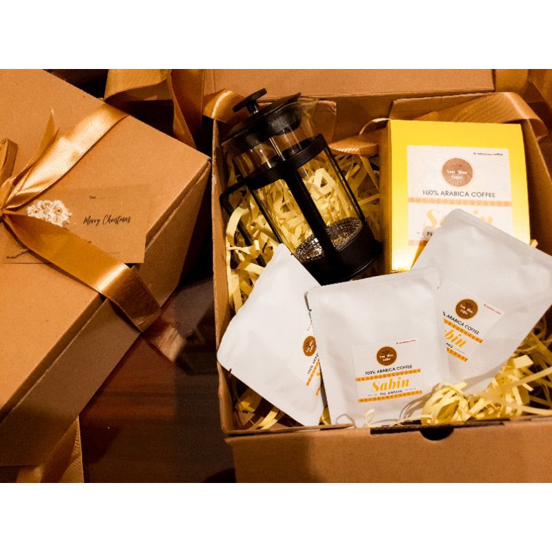 

Gift set box drip coffee sachet + French Press