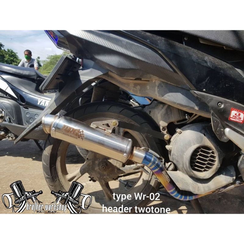 Knalpot WRC type wr-02 header twotone mioM3 soulgt125 xride125 mioS