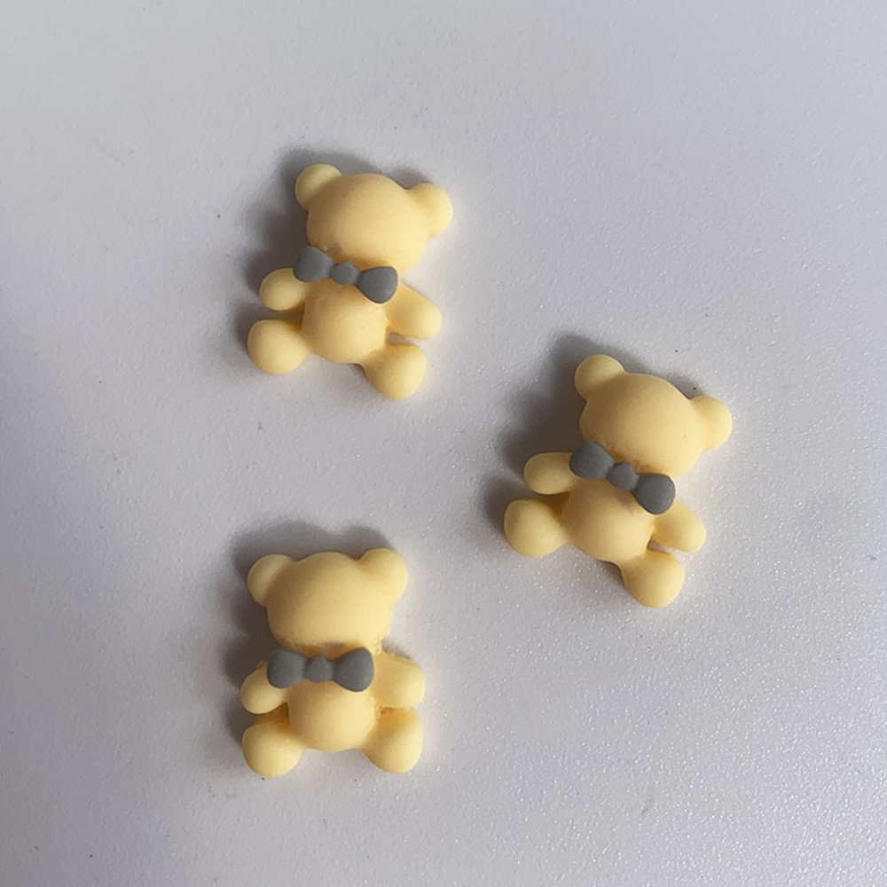 Mxbeauty 10pcs / Set Ornamen Kartun Beruang 3d Bahan Resin Untuk Dekorasi Nail Art / Manicure Diy