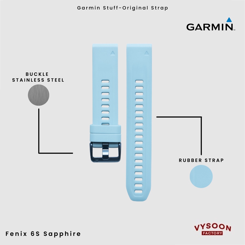 Strap Rubber Tali Jam Smartwatch Garmin Fenix 6S Sapphire - Sky Blue