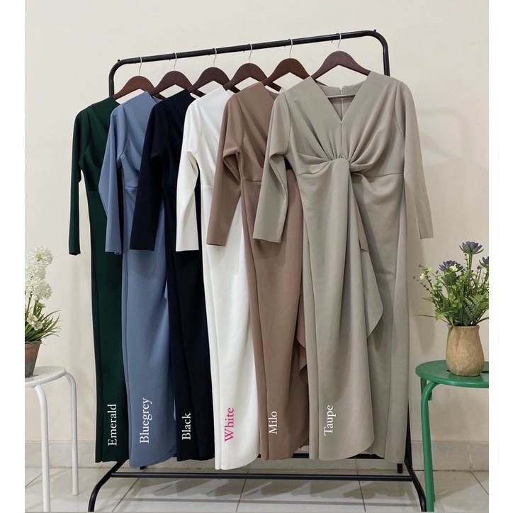 Elencia Dress Long Dress Maxi Dress Fashion Wanita Hijab Friendly - meganshoping-3
