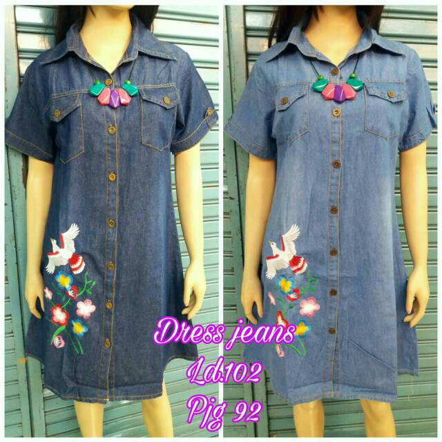 Dress denim wanita kekinian69361