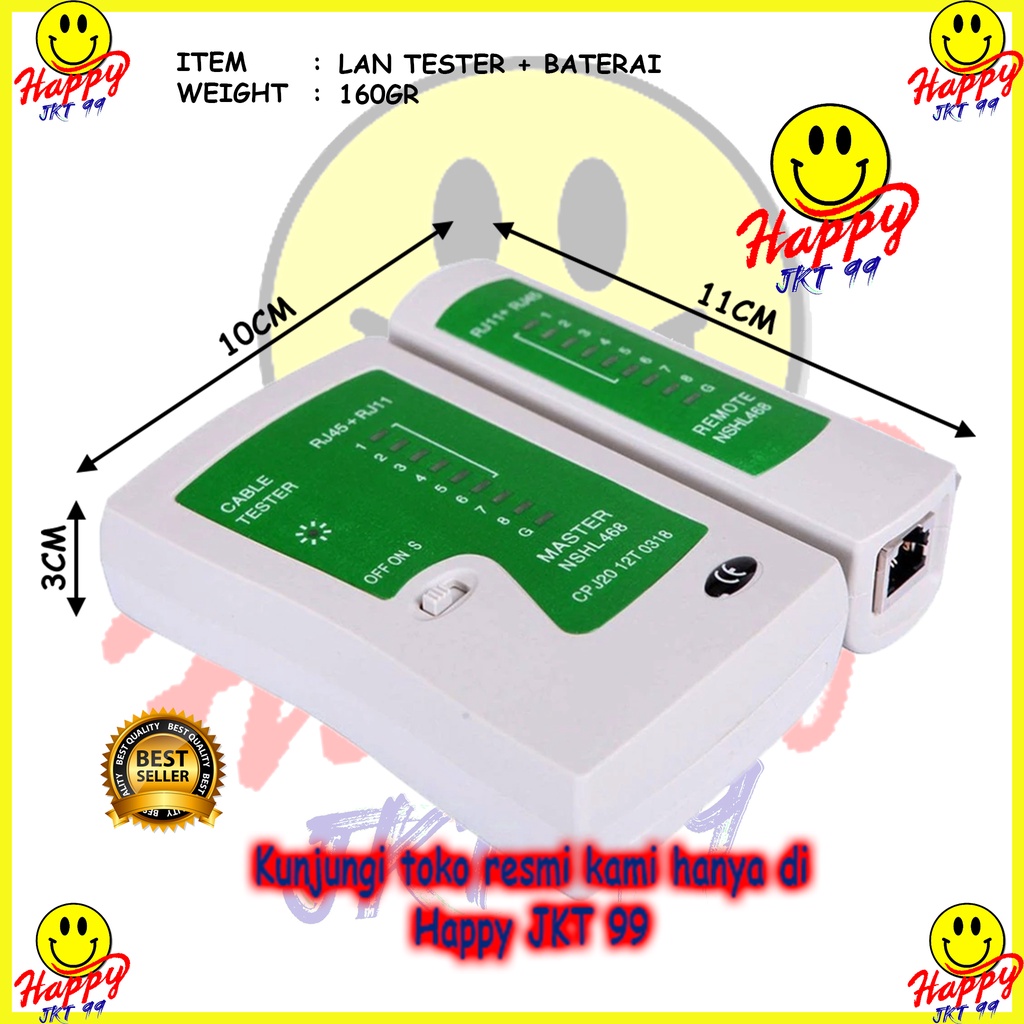 [ HAPPY JKT 99 ] LAN TESTER MASTER NSS-468A LEN RJ45 RJ11  ORIGINAL