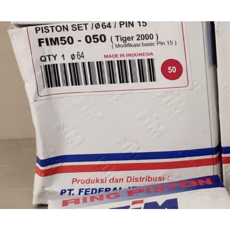 Piston Kit FIM Tiger FIM50 STD OS 0/50/100/150/200/250/300-os.50 (64)