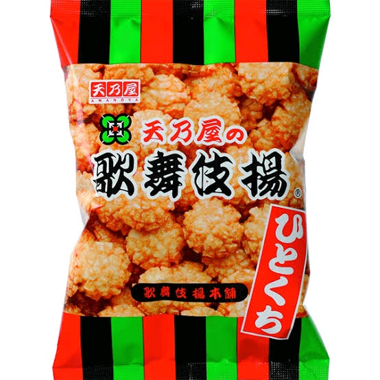 

⭐ COD ⭐ Amanoya Hitokuchi Kabuki Age Senbei Beras 100 Gram (Made in Japan)