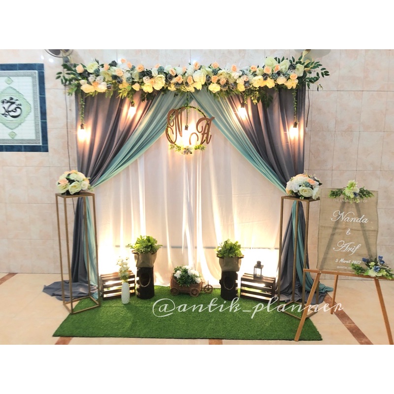 Jual sewa backdrop lamaran, backdrop engagement, sewa dekorasi lamaran