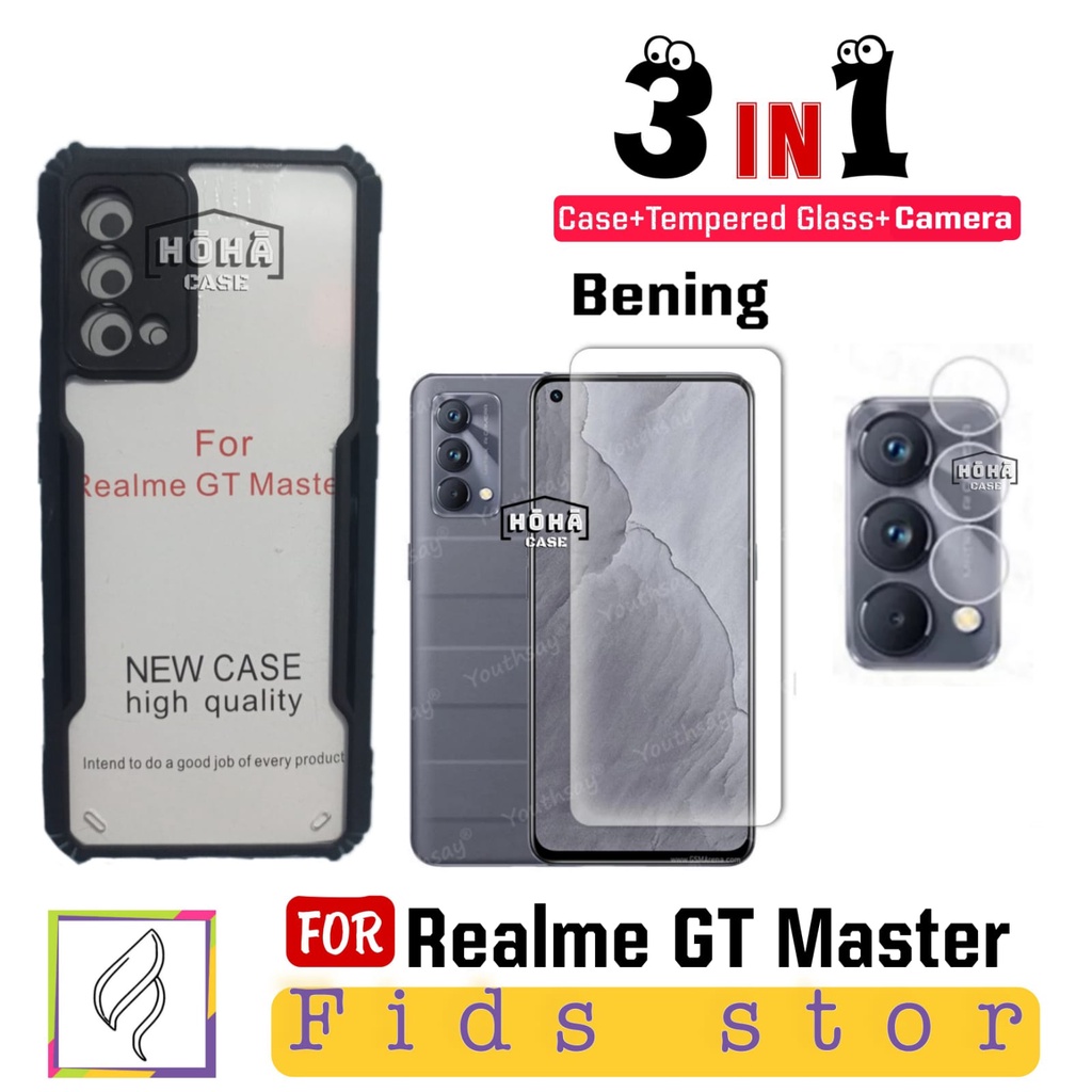 PROMO 3in1 REALME GT Master Case Shockproof Xundd + Tempered Glass Anti Gores Kaca Free Camera Glass