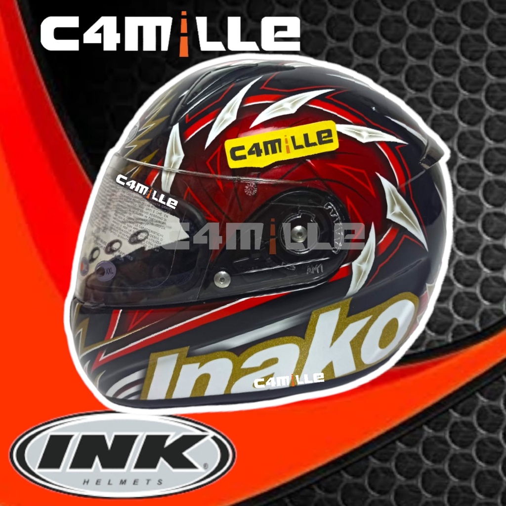HELM INK FUSION #3 BLACK RED FULL FACE