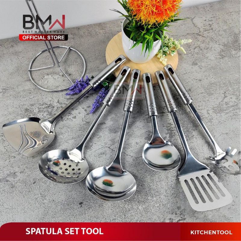 BMW-Spatula Set Stainless / Sodet Set Stainless / Sutil / Saringan Stainless