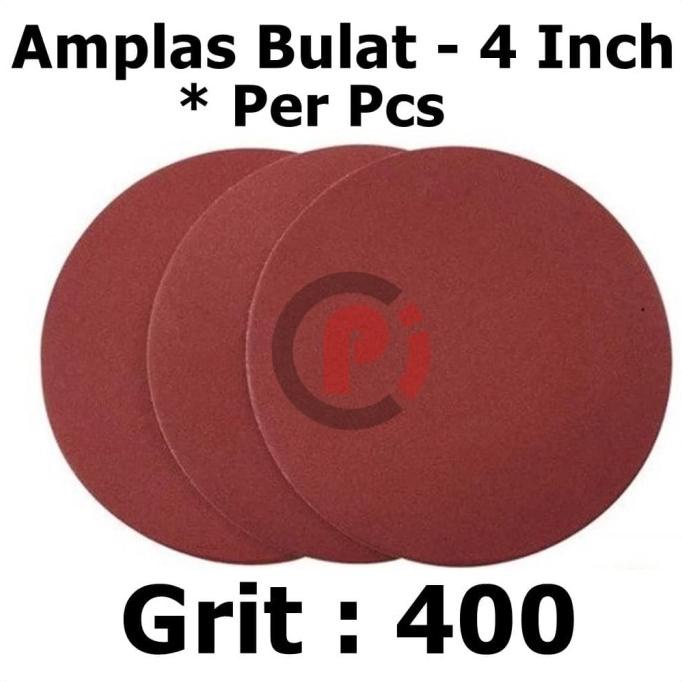 TERLARIS Amplas Bulat Velcro Grit 400 Amplas Tempel 4 Inchi Grid 400 4" Inch