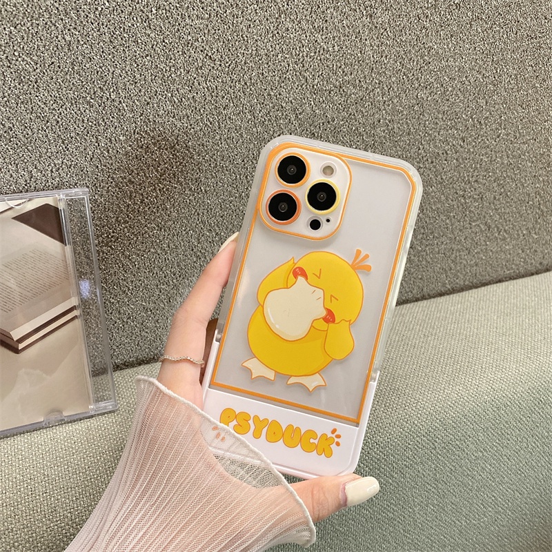 Casing flip Motif Bebek Kuning Untuk Iphone 11 12 13PROMAX X XS XR XSMAX 6 7 8 plus