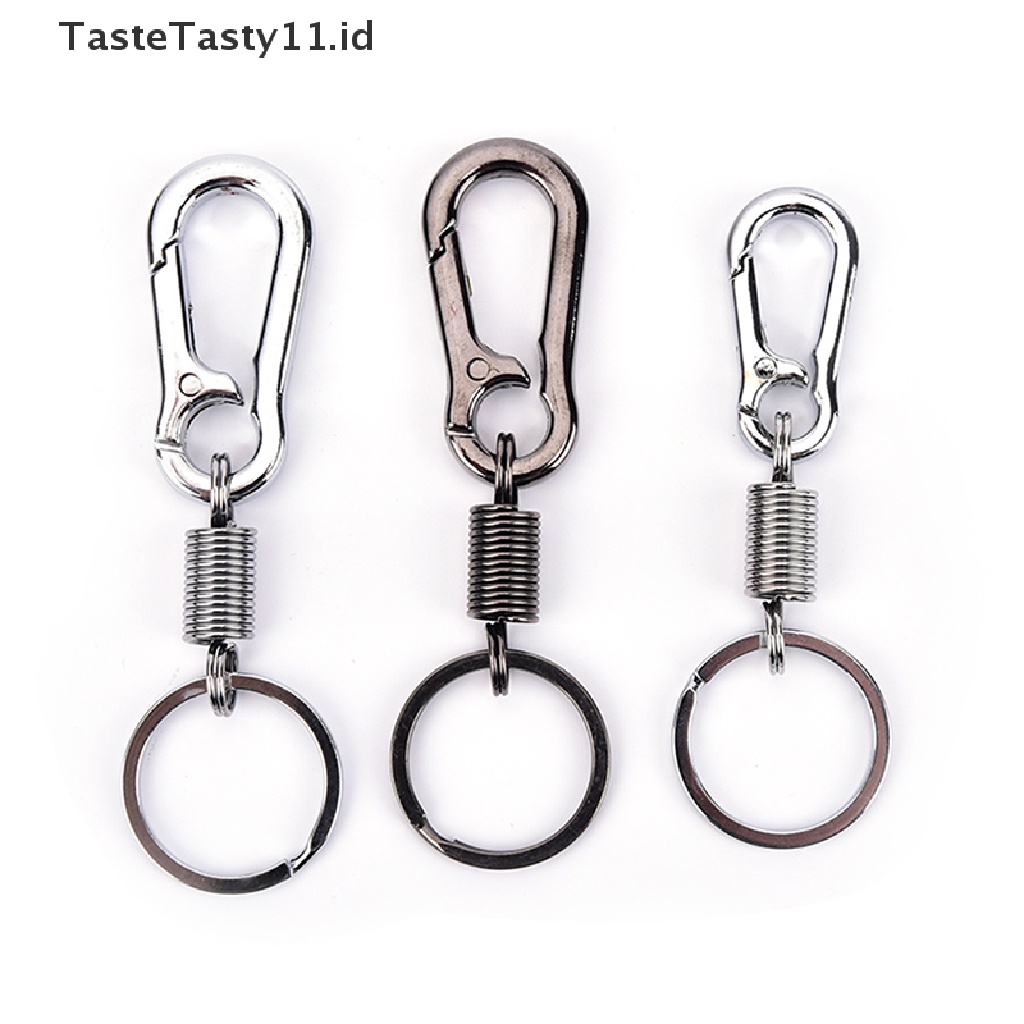 (Tastetasty) 1pc Gantungan Kunci Carabiner Anti Hilang Bahan Stainless Steel