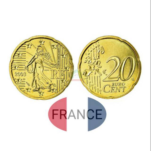 Coin Euro 20 Cent France 1 Keping Koin Perancis