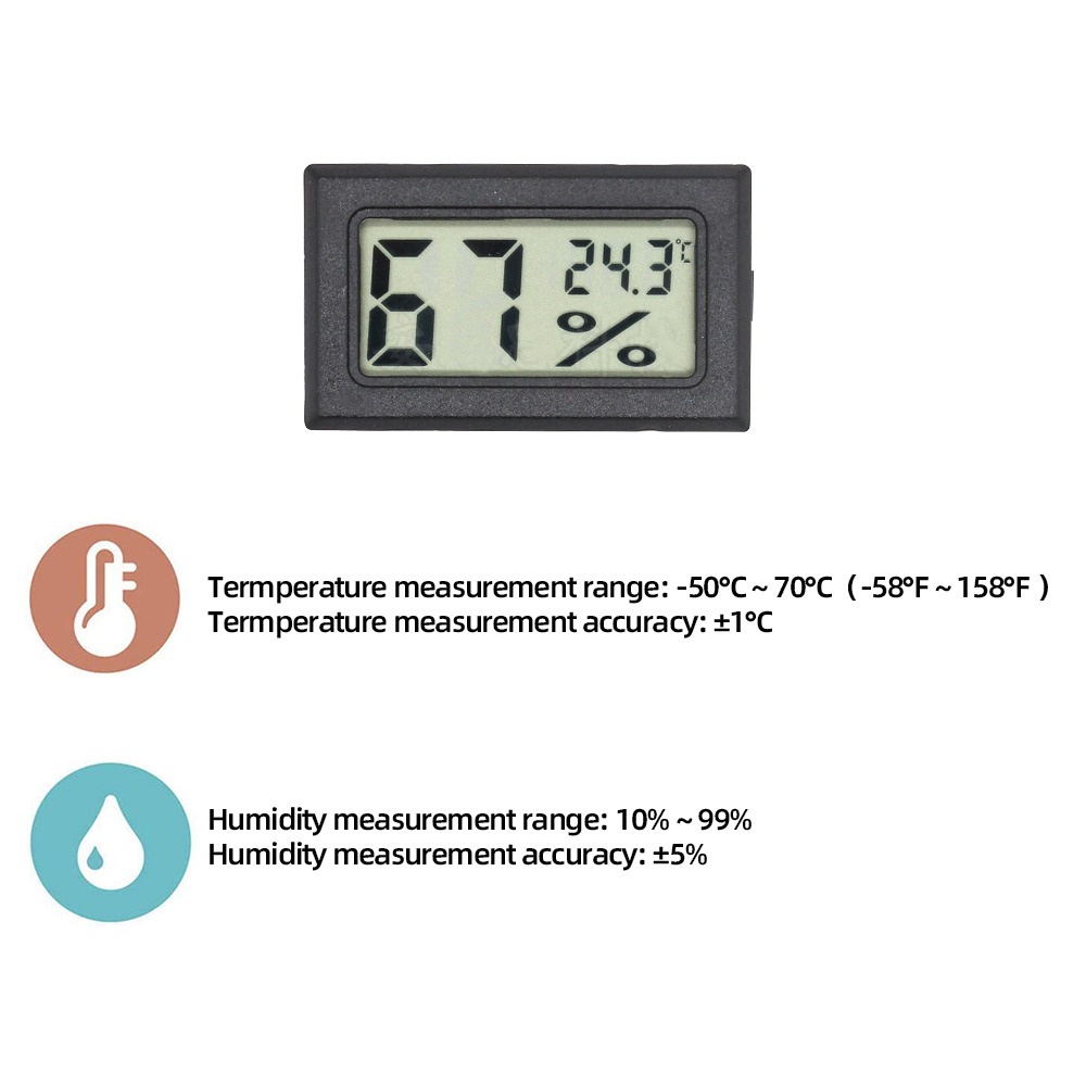 Digital Thermometer Hygrometer Humidity Meter Ukur persen Lembab Suhu