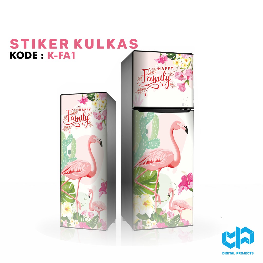  Stiker  Kulkas  1 2 Pintu Flamingo  Tropical K FA Shopee 