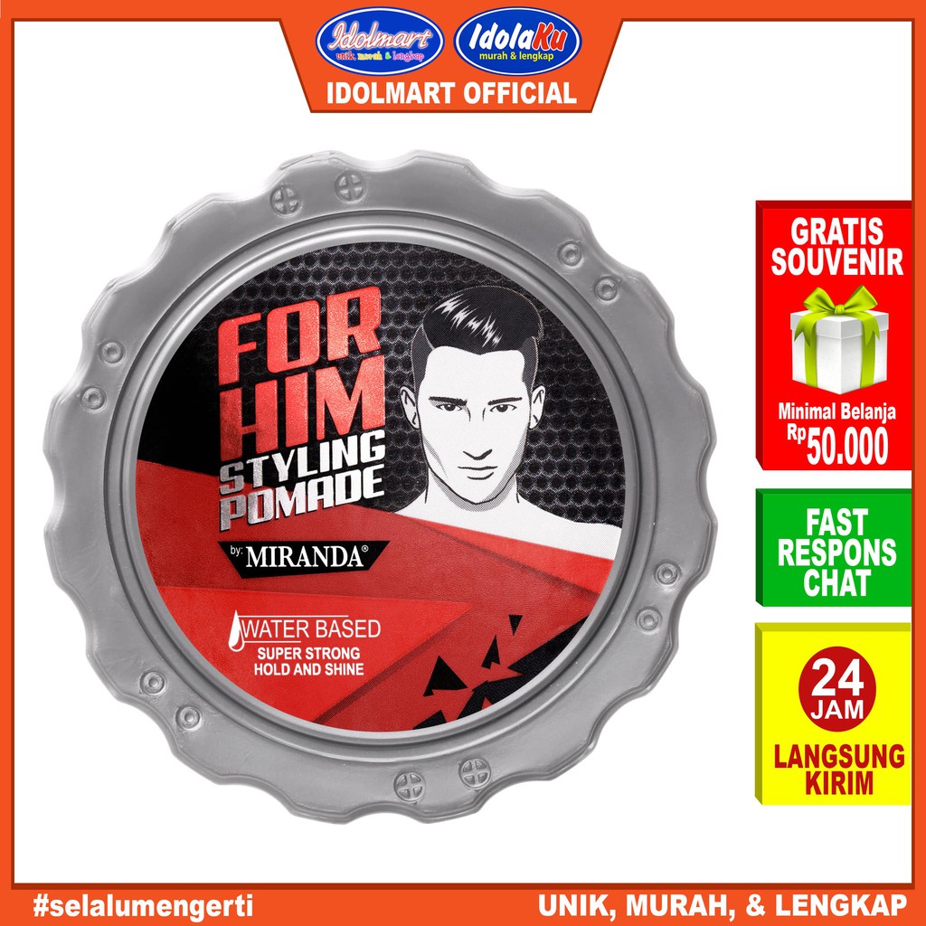 IDOLAKU For Him Styling Pomade Water Based Super Strong Hold and Shine 50gr