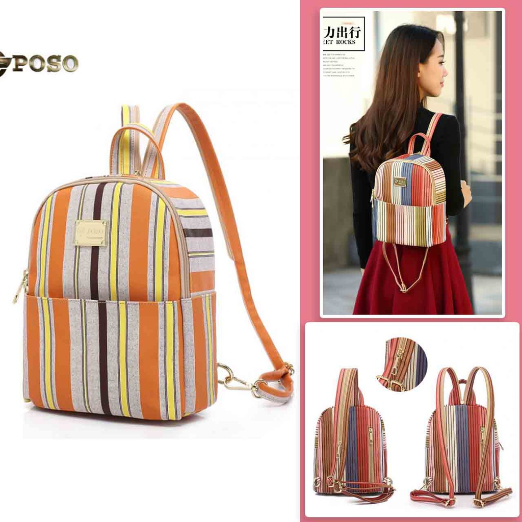 Tas Ransel Selempang Kecil Cewe Ori POSO PS-301-D Orange