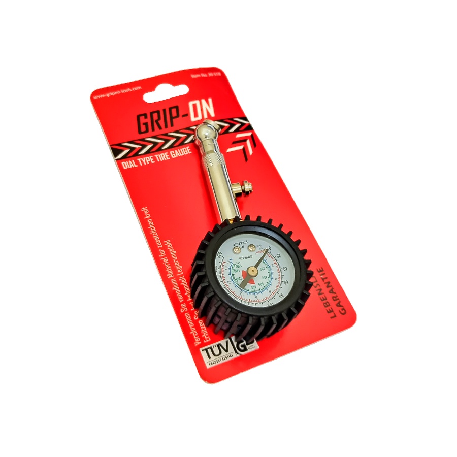 Grip On Dial Type Tire Gauge Ukuran Angin Ban Motor Mobil Model Bulat Termurah Berkualitas