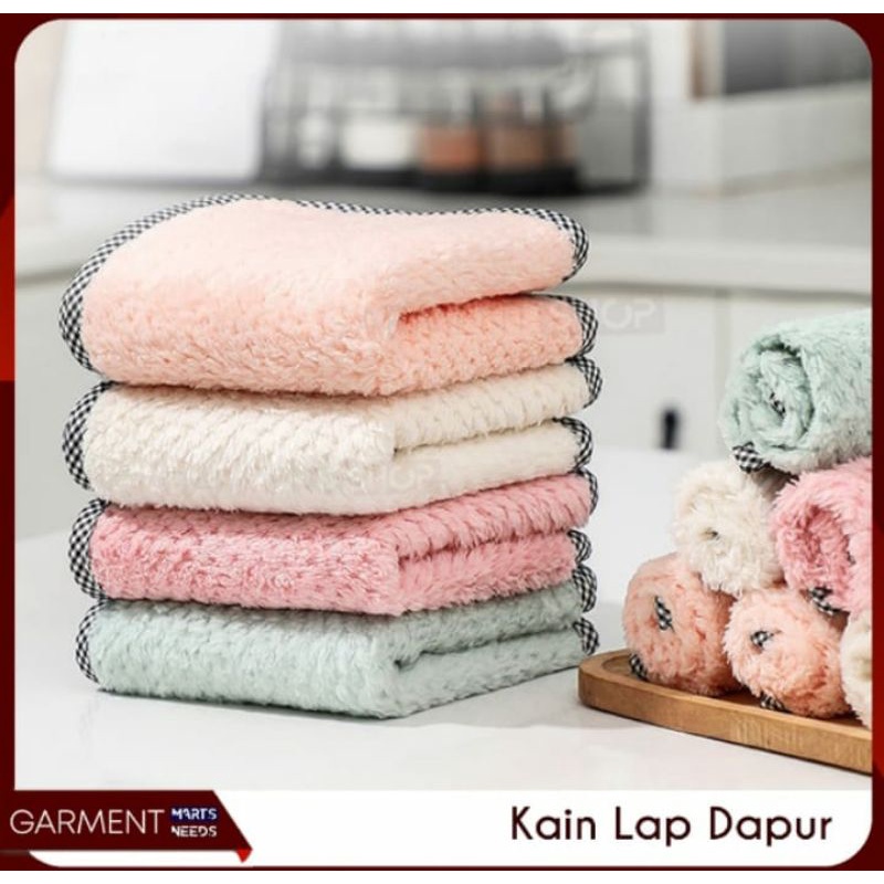 Lap Tangan Kain Handuk Pembersih Meja Piring Dapur Serbet Microfiber