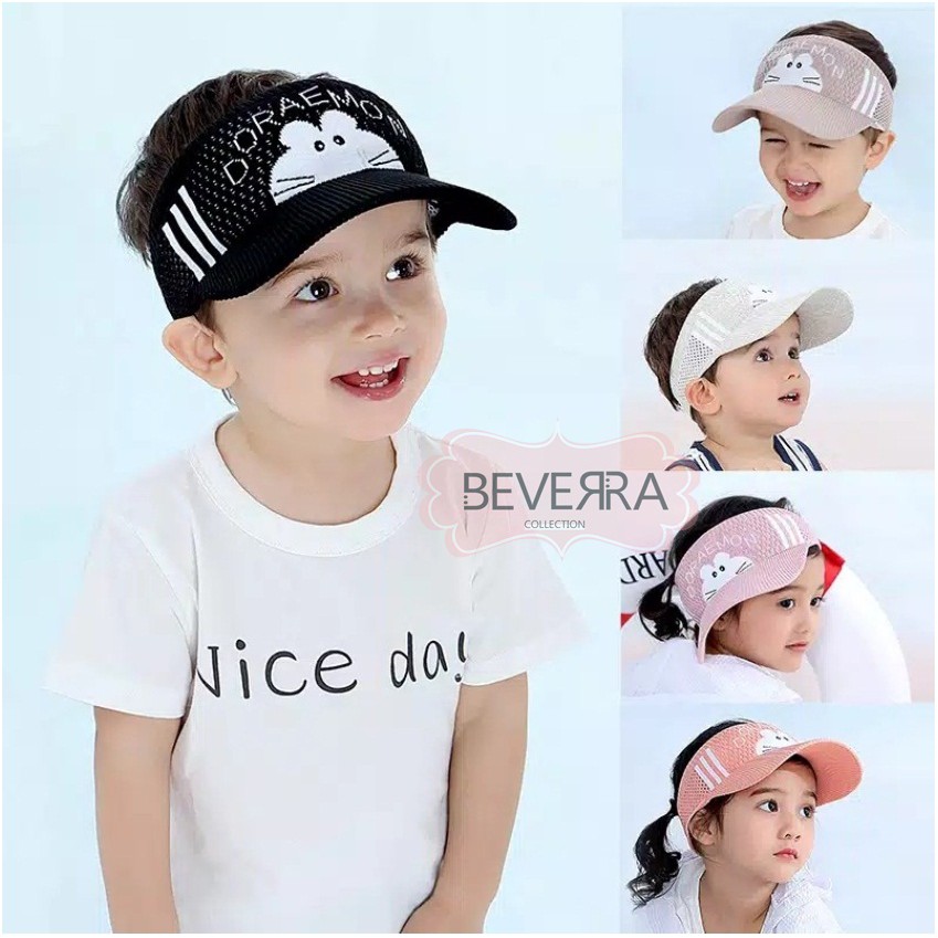 TOPI ANAK RAJUT VISOR PANTAI SUNSHADE MOTIF KARTUN BASEBALL ANTI UV ANAK KECIL LUCU LUCU - ZH-1