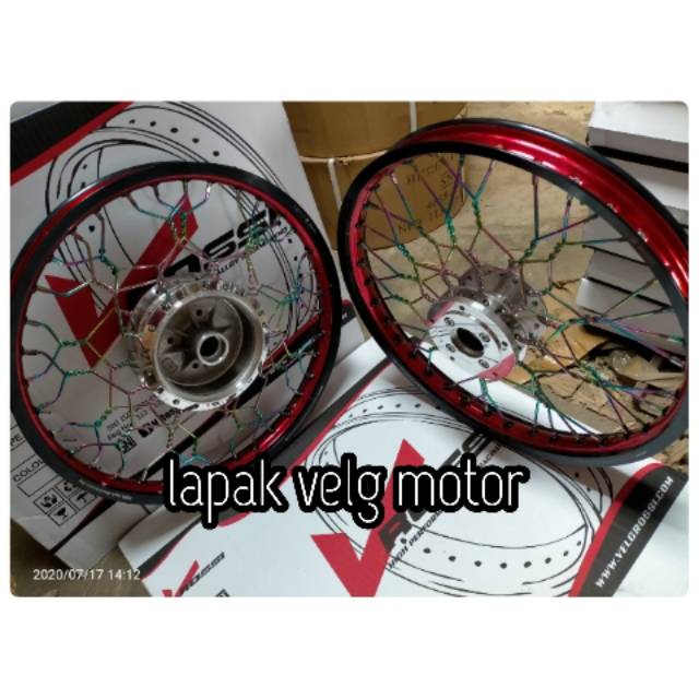 Velg Vixion old stel kepang ring TDR two tone uk 1.40/1.40x17 merah hitam