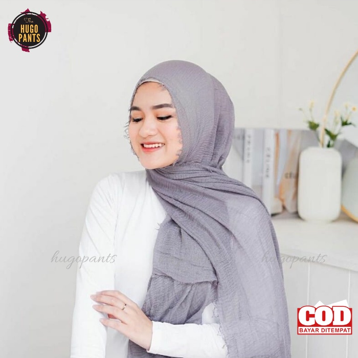 Jilbab Pasmina Crinkle Hijab Wanita Dewasa