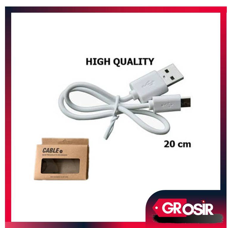 Grosir - K8001 (BOX) Kabel Charge Powerbank Pendek 20cm/Kabel Charger USB Micro, Type C, dan Iphone