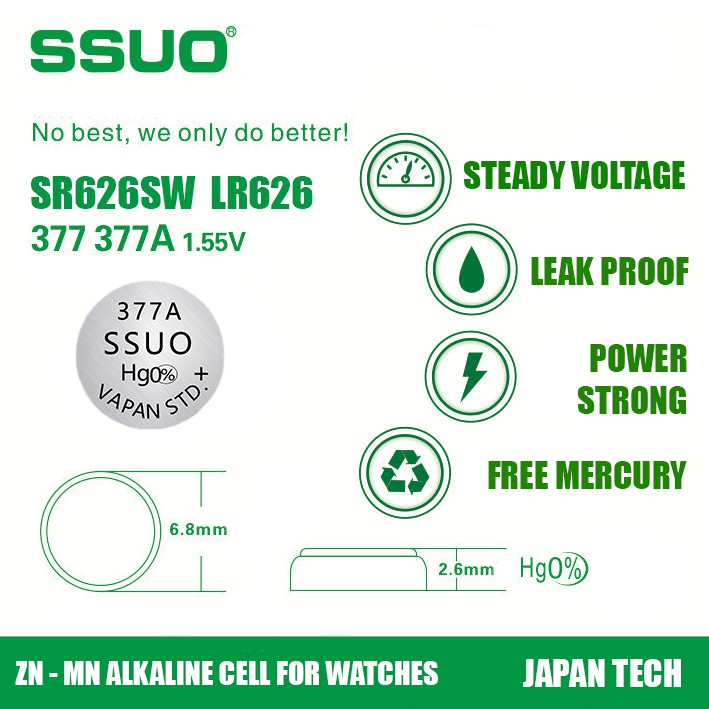 SSUO AG4 377A SR 626 SW Battery Baterai Jam Tangan WK-SBY