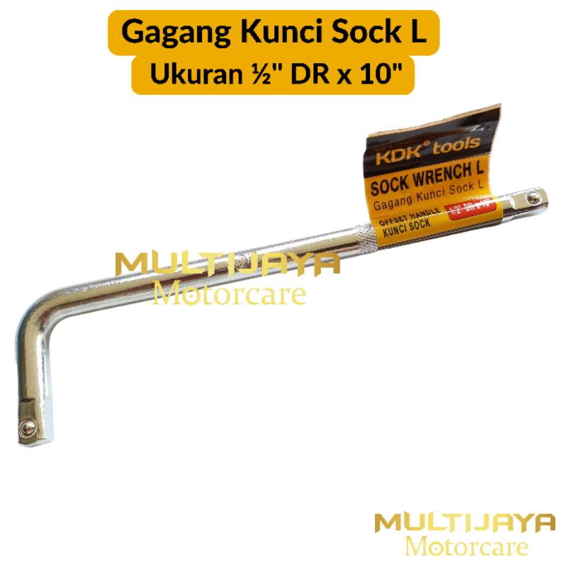 KDK Gagang Kunci Sock L 1/2&quot; DR x 10&quot; Sock Wrench L Offset Handle ½&quot;