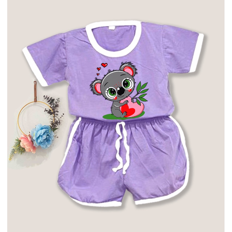 VF - Setelan Baju Playful Colour Anak Karakter Koala / Setelan Anak Unisex Usia 1-5 tahun